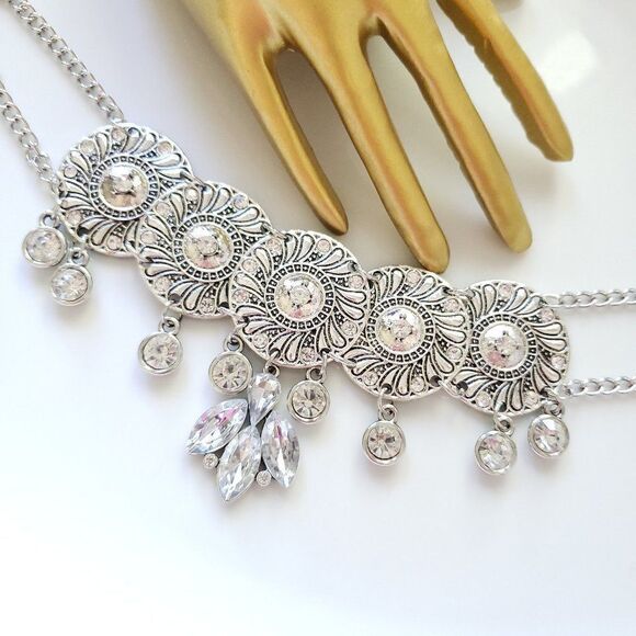 New! Zara Glass Stones Choker - Picture 1 of 16